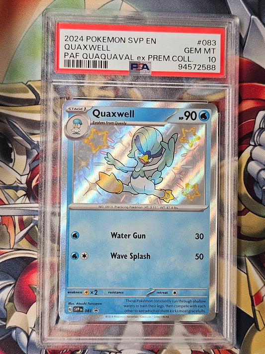 Quaxwell PAF Quaquaval Premium Collection #083 Shiny Rare PSA 10 GEM MINT Pokemon