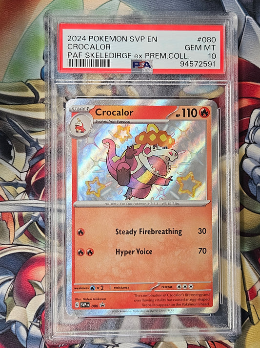 Crocalor PAF Skeledirge Premium Collection #080 Shiny PSA 10 GEM MINT Pokemon