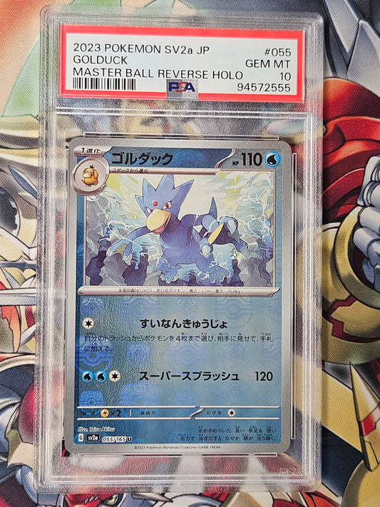 Golduck 151 SV2a #055 Master Ball Reverse Holo PSA 10 GEM MINT Pokemon Japanese