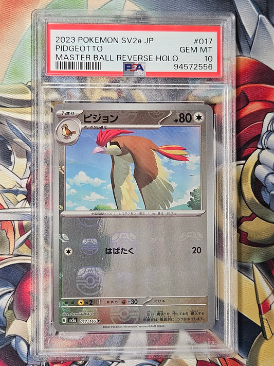 Pidgeotto 151 SV2a #017 Master Ball Reverse Holo PSA 10 GEM MINT Pokemon Japanese