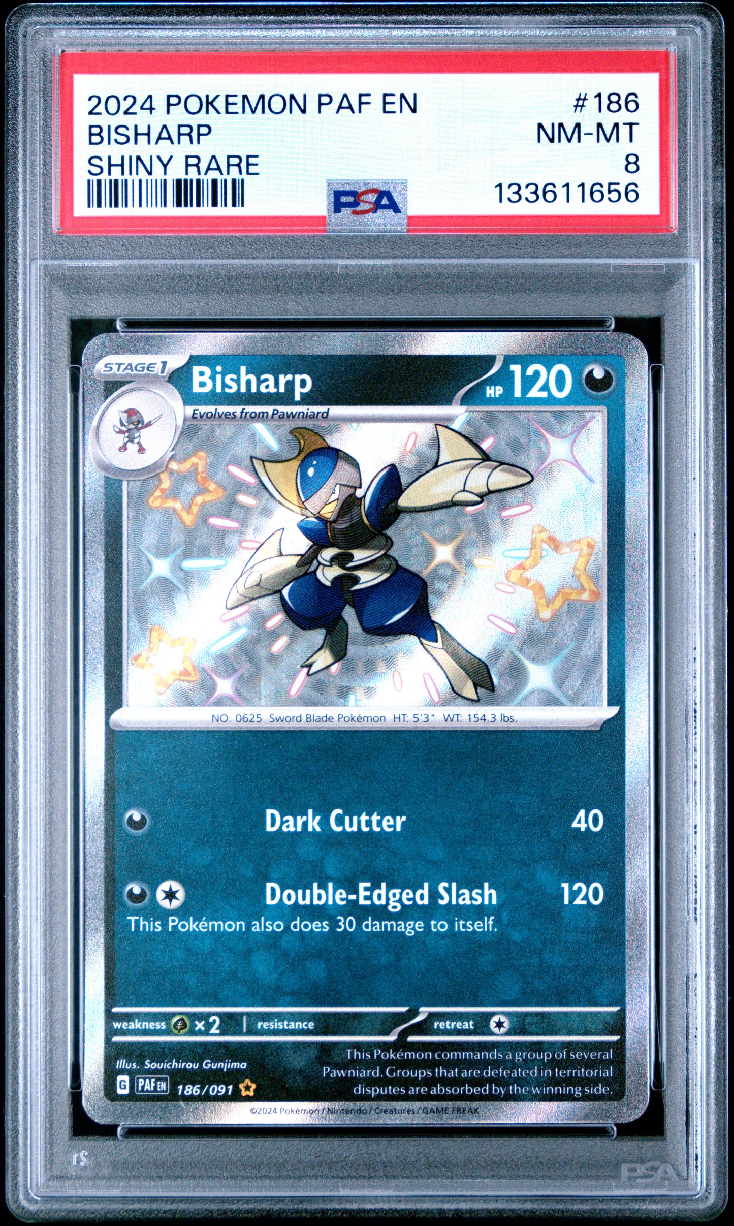Bisharp En-Paldean Fates 186 Shiny Rare NM-MINT 8 Pokemon