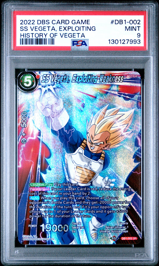 Ss Vegeta, Exploiting Weakness Theme Selection History Of Vegeta Db1-002 MINT 9 Dragon Ball Super Card Game - Masters