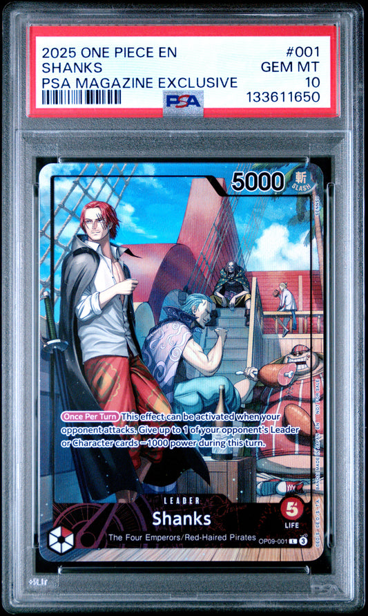 Shanks Psa Promos 001 Psa Magazine Exclusive GEM MINT 10 One Piece
