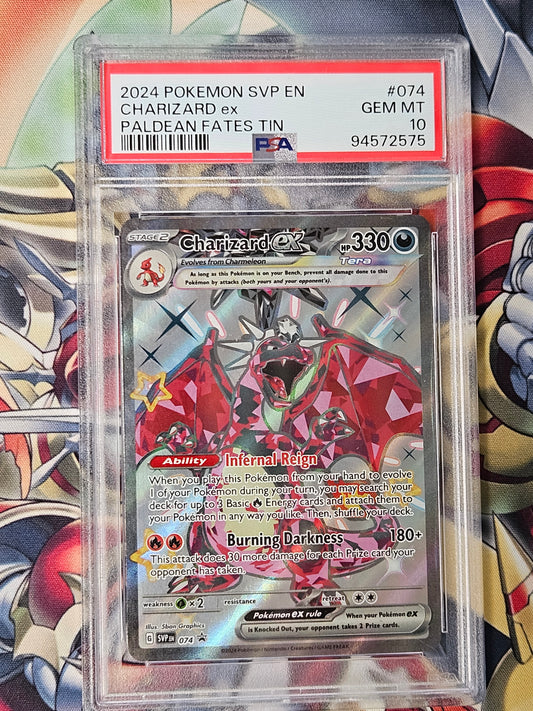 Charizard ex Paldean Fates Tin #074 Promo PSA 10 GEM MINT Pokemon