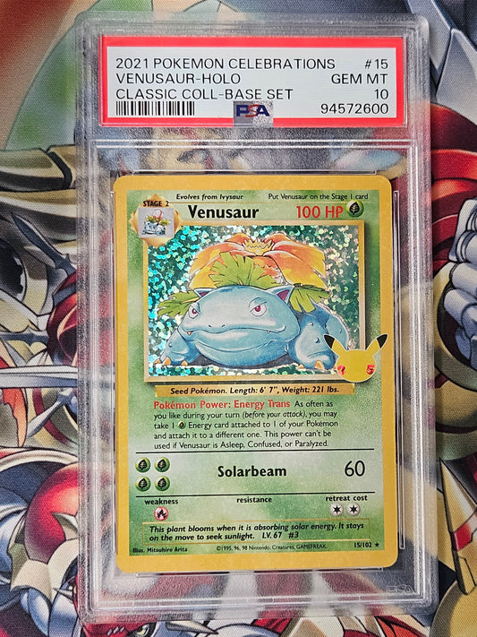 Venusaur Celebrations Classic Collection #15 Holo PSA 10 GEM MINT Pokemon