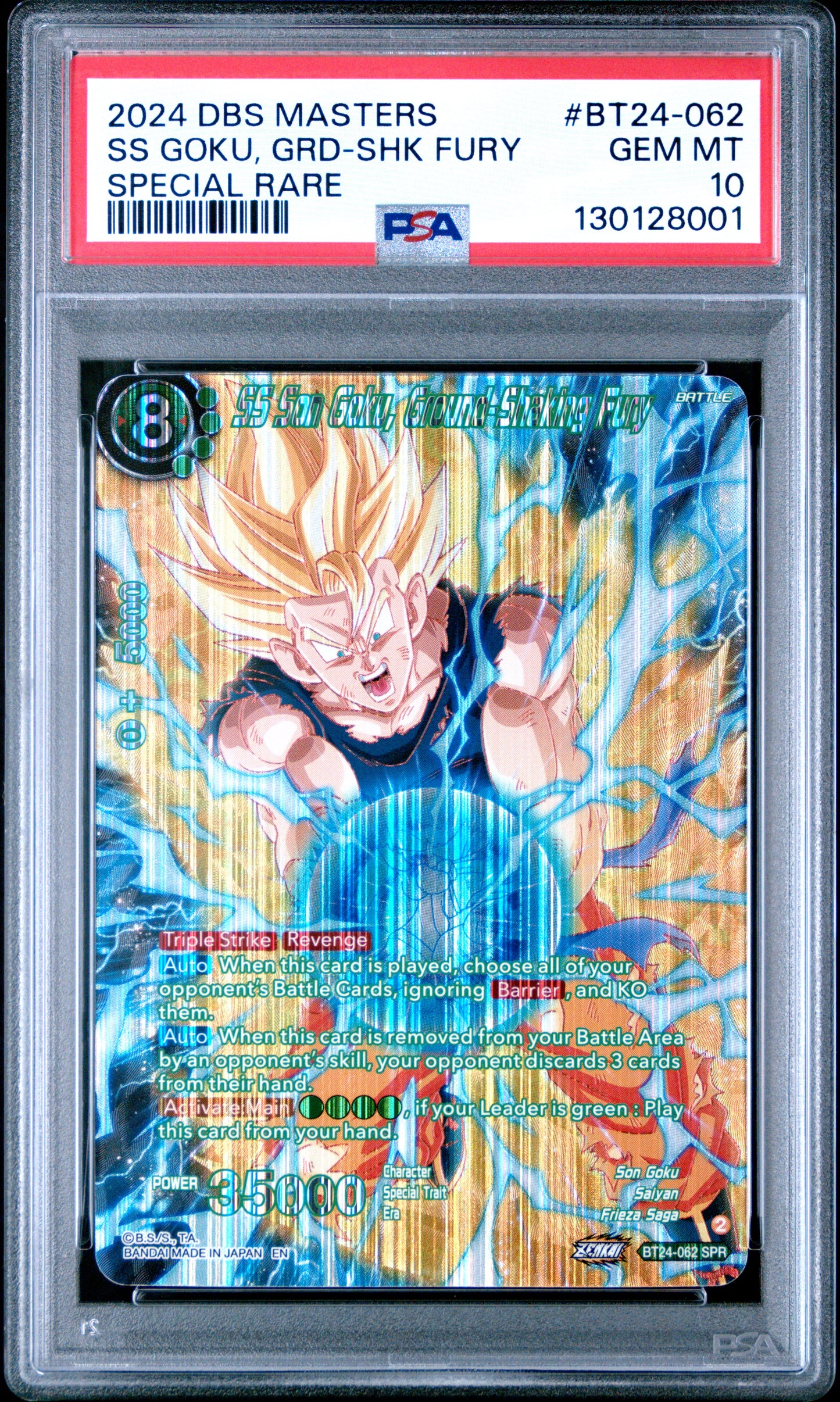 Beyond Generations Bt24-062 Ss Son Goku, Ground-Shaking Fury Series 24 Special Rare GEM MINT 10 Dragon Ball Super Card Game - Masters