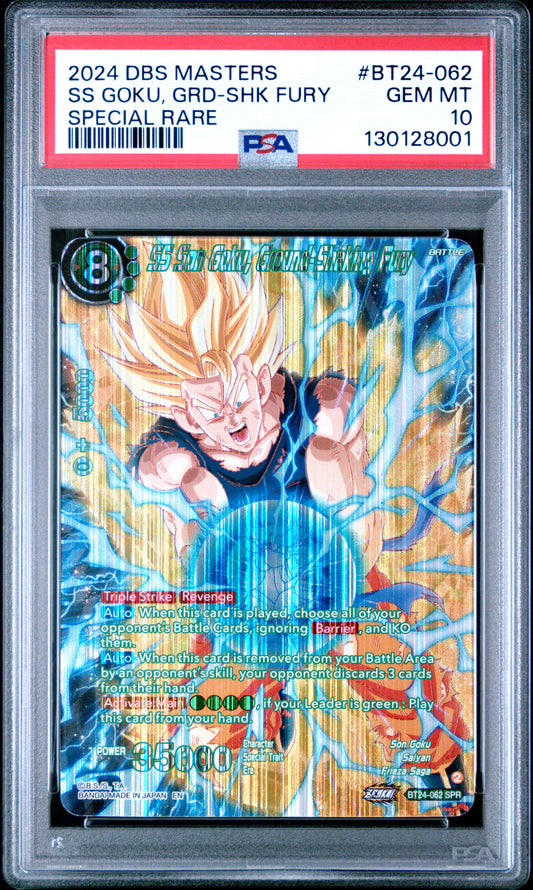 Beyond Generations Bt24-062 Ss Son Goku, Ground-Shaking Fury Series 24 Special Rare GEM MINT 10 Dragon Ball Super Card Game - Masters