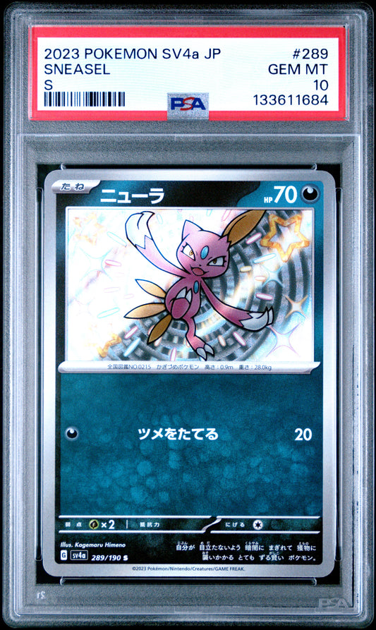 Sneasel Sv4A-Shiny Treasure Ex 289 Shiny Rare GEM MINT 10 Pokemon Japanese