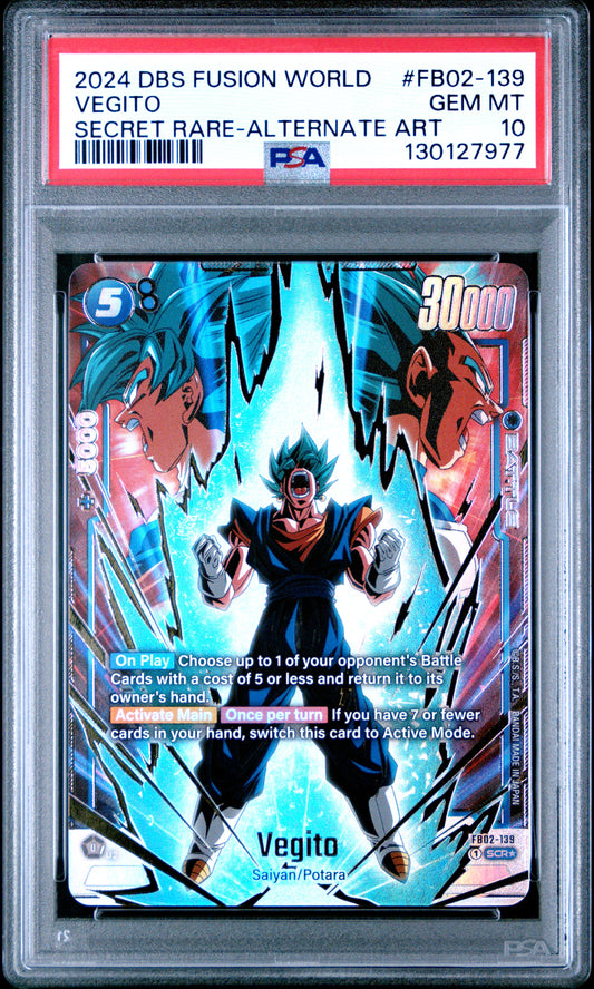 Vegito Blazing Aura Fb02-139 Secret Rare-Alternate Art GEM MINT 10 Dragon Ball Super Card Game - Fusion World