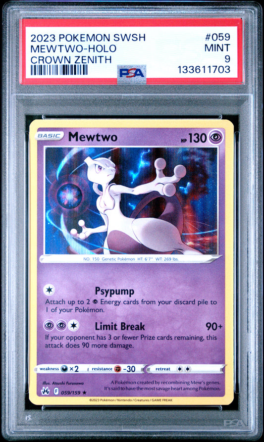 Mewtwo Crown Zenith 059 Holo MINT 9 Pokemon