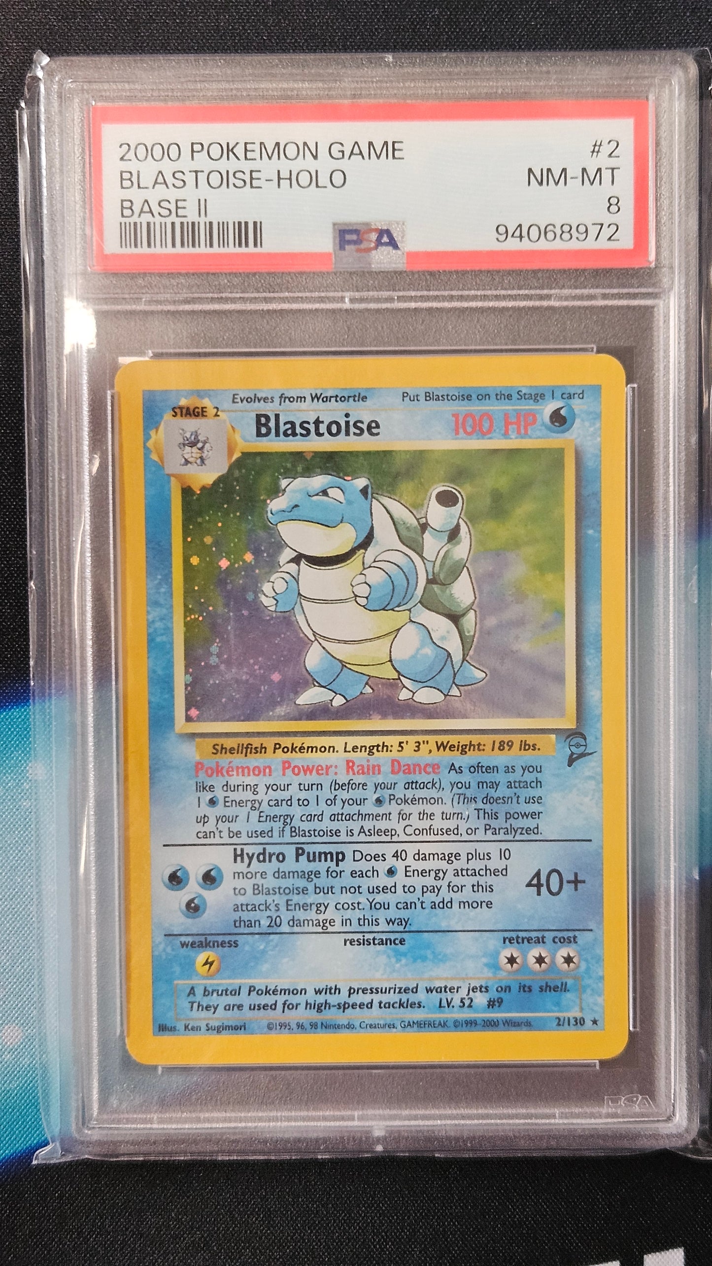 Blastoise Base Set II #2 PSA 8 NM-MT Pokemon